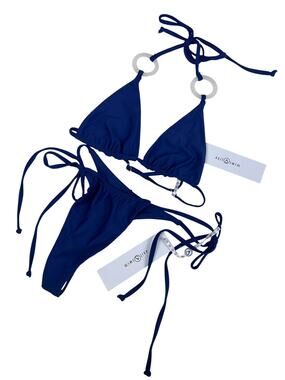 Axil Swim Navy Blue Tie Back Jasmine Bikini S/M